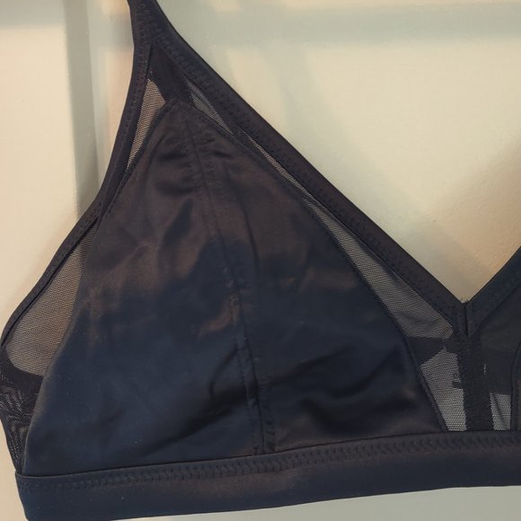 Midnight Blue Silk Aerie Bralette - Picture 3 of 4